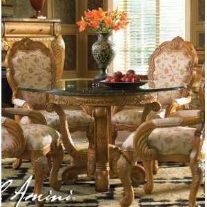  Trevi Round Glass Top Pedestal Dining Table by AICO 
