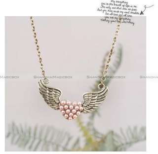   Vintage Cute Heart Wing Collarbone Necklace Chain New FANECK048  