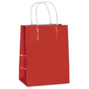   10 1/2 Cub Gloss Red Tinted Shopping Bags