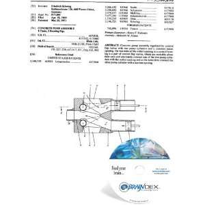  NEW Patent CD for CONCRETE PUMP ASSEMBLY 