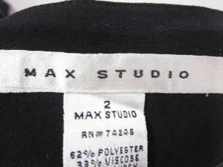 MAX STUDIO Black Pleated A Line Skirt Sz 2  