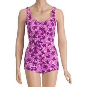  Pink Floral Shirred Front Swimsuit