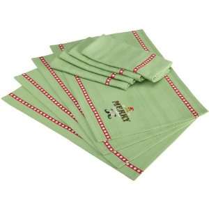  DII Merry Elf Mistletoe Green Embroidered Table Linen 