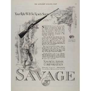  1919 Savage Arms Corporation Pistol Rifle Lewis Gun Ad 
