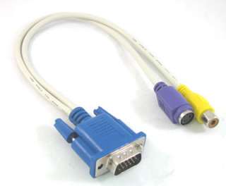 VGA to RCA Composite / S Video Adapter Cable for PC TV  