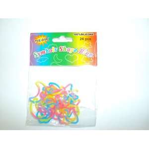  Tye Dye Symbols Shape Mini Ring Bands Bandz (24pcs) Toys 