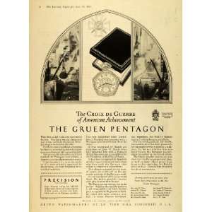  1927 Ad Gruen Watchmakers Guild Time Hill Pentagon Watches 