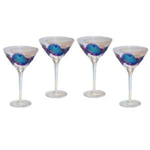  ArtisanStreets Blown Crystal Martini Glasses in Shades of 