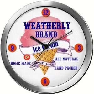  WEATHERLY 14 Inch Ice Cream Metal Clock Quartz Movement 