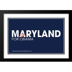  Barack Obama 20x26 Framed and Double Matted Maryland 