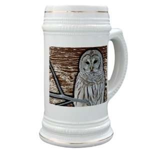 Stein (Glass Drink Mug Cup) Snow Owl