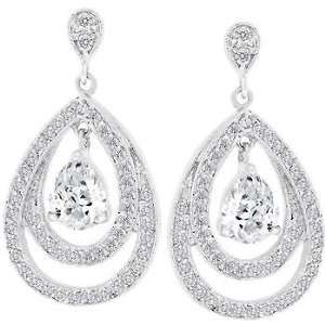   Set with Prong Set Clear Cz in Silver Tone Womens Jewelry Jewelry