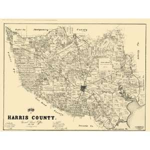  HARRIS COUNTY TEXAS (TX) HOUSTON LANDOWNER MAP 1893