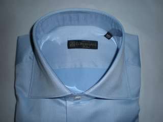 CORNELIANI solid blue dress shirt   Size 39 / 15.5   New with Tags 