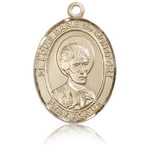  14kt Yellow Gold 1in St Louis de Montfort Medal Jewelry