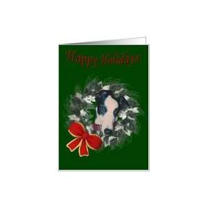  Greyhound Wreath Christmas Holiday Card Card Health 