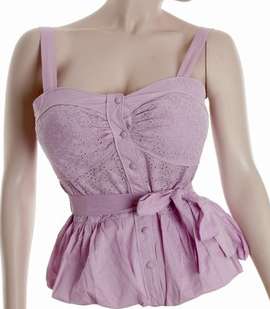 NWT New Womens Cotton Top Cami Shirt Lavender S M L  
