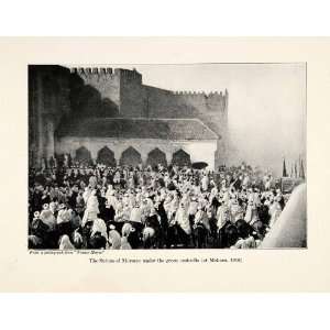  1920 Print Sultan Yusef Morocco Marrakech Crowd Royalty 