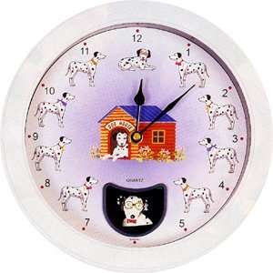  Dalmation Dog House Pendulum Wall Clock
