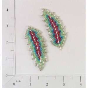  Rio Rancho Feather Beaded Applique Pack of 2 Arts, Crafts 