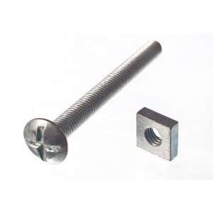 ROOFING BOLT CROSS HEAD 6MM M6 60MM LENGTH BZP WITH SQUARE NUTS ( pack 