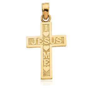  I Love Jesus Cross, 14 Karat Gold Jewelry