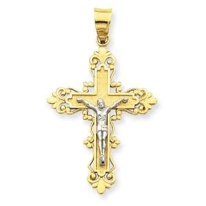  14k Gold Two tone Crucifix Pendant Jewelry