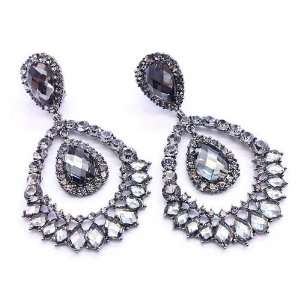  Gray Crystal Chandelier Fashion Earrings Jewelry