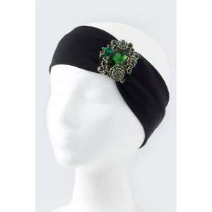   Hair Accessory ~ Green Crystal Jewel Piece Headwrap