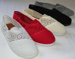   Womens Classic Crochet Slip On Flat Shoes  USA Seller