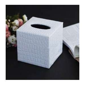 Square cube white Crocodile like leather print print PU leather tissue 