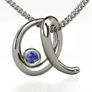  Love Letter A Pendant With Gem, Sterling Silver Initial 