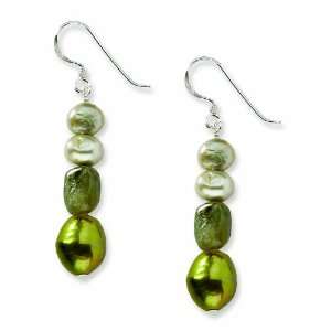  Sterling Silver Peridot and Green Cultured Freshwater 