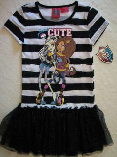 NWT Monster High Skull Girls Sz L 10/12 SCARY CUTE Tutu Dress Frankie 