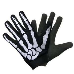 Large Unisex Fit Skeleton Hand Bones Fingers Mechanics Gloves Biker 