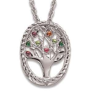  Family Tree Birthstone Pendant   8 Birthstones   Personalized 