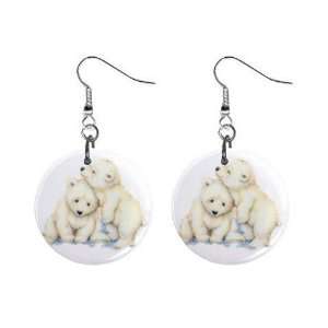  Cute Polarbears Polar Bears Dangle Button Earrings Jewelry 