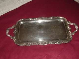   SILVER 1883 CROWN SYMBOL FOOTED PLATTER TRAY SILVERPLATE ORNATE NICE