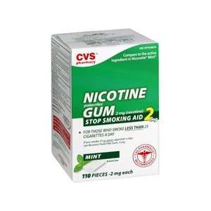  CVS Nicotine Polacrilex Gum 2 Mg Mint  110 pcs. Health 