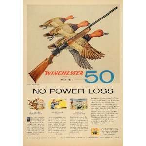 1956 Ad Winchester Model 50 Gun Duck Hunting Recoil   Original 