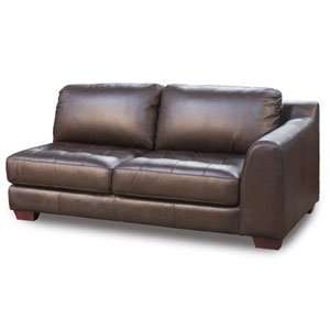  Sofa Zen Collection Right Facing One Armed Leather Tufted Seat Sofa 