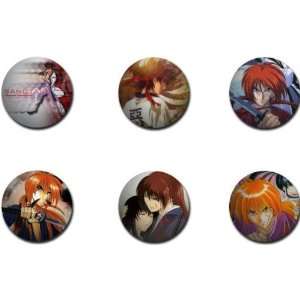  Set of 6 RUROUNI KENSHIN Pinback Buttons 1.25 Pins 