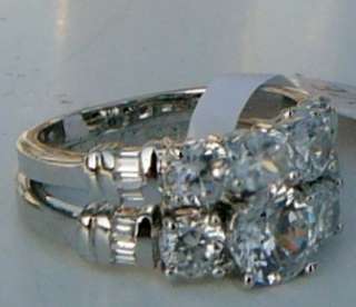   stone 2.77ctw CZ Cubic Zirconia Bride Engagement Band Wedding Ring set