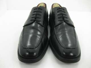 Santoni Black Leather Apron Toe Dress Shoes Oxfords 11 D Medium $395 