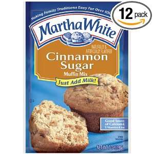 Martha White Muffin Mix, Cinnamon Sugar, 7 Ounce Packages (Pack of 12 