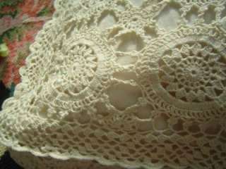 Lovely Vintage Style Hand Crochet Cushion Cover Cream  
