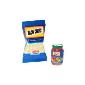  Dollhouse Miniature Taco Chips with Salsa 