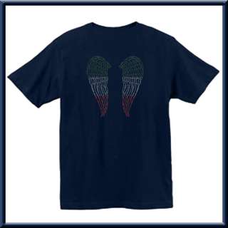 Rhinestones Italian Angel Wings T Shirts S 2X,3X,4X,5X  