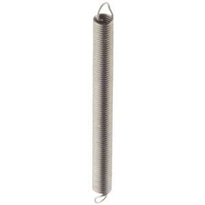 Music Wire Extension Spring, Steel, Inch, 0.12 OD, 0.016 Wire Size 