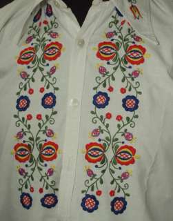    embroidered mans ethnic shirt Czech kroj folk art Moravia Bohemian